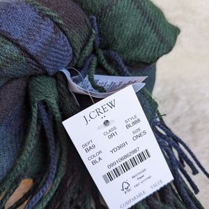 J. Crew Black Watch Plaid Scarf